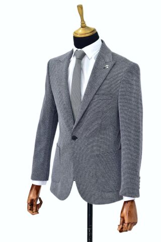 Erkek Tek Spor Ceket Çift Yırtmaçlı BGL-ST03983 LACİVERT - 52