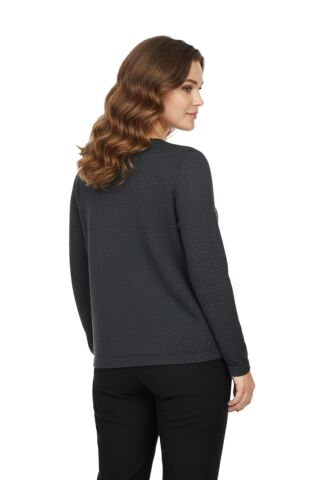 Kadın Yumoş Taşlı V Yaka Bluz BGL-ST05144