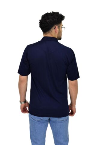 Erkek Gömlek Yaka Tişört T6064 BGL-ST04541 LACİVERT - 2XL