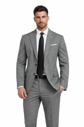 Erkek Silim Fit Yelekli Çift Yırtmaçlı Takım Elbise BGL-ST05329