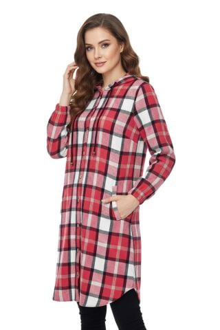 Kadın Oduncu Kapüşonlu Gömlek Tunik BGL-ST02455