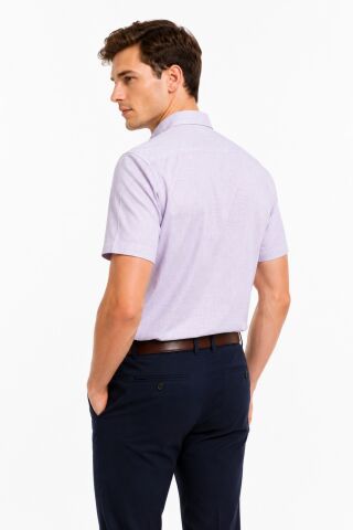 Erkek Pıtırcık Desen Klasik Tek Cepli Uzun Kol Gömlek BGL-ST05571 BORDO - S