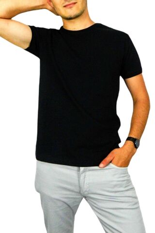 Erkek Büyük Beden Sıfır Yaka Tişört BGL-ST00488