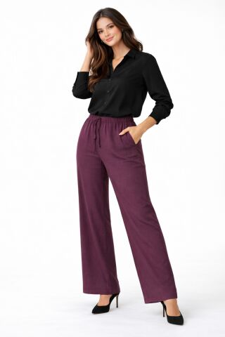 Kadın Lastikli Bol Pantolon BGL-ST04637