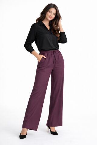 Kadın Lastikli Bol Pantolon BGL-ST04637 HAKİ - M