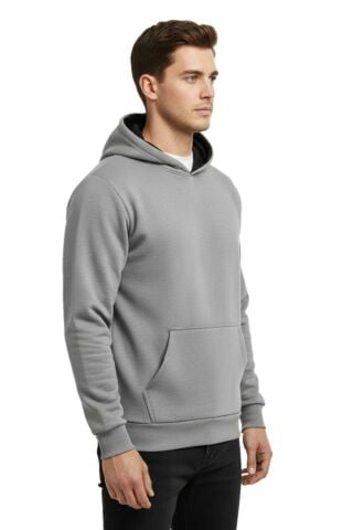 Erkek Gri Kapüşonlu Sweatshirt BGL-ST05196