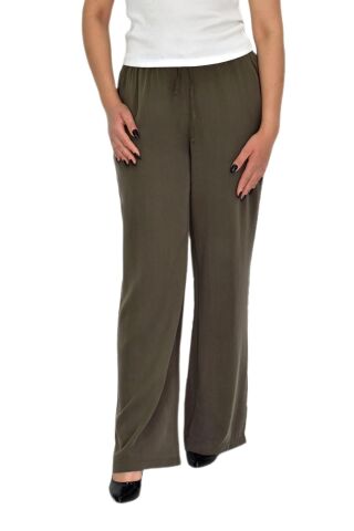 Kadın Lastikli Bol Pantolon BGL-ST04637 HAKİ - S