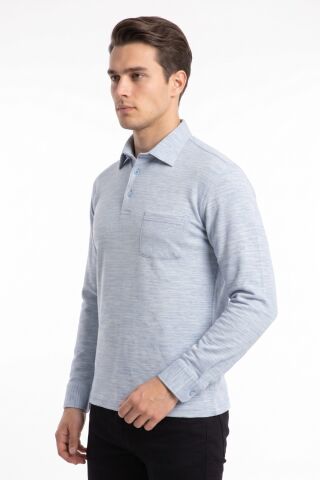 Erkek Gömlek Yaka Cepli Klasik Kalıp Sweatshirt 5304 BGL-ST05540