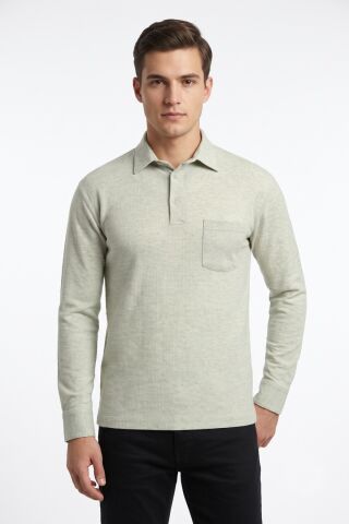 Erkek Gömlek Yaka Cepli Klasik Kalıp Sweatshirt 5304 BGL-ST05540