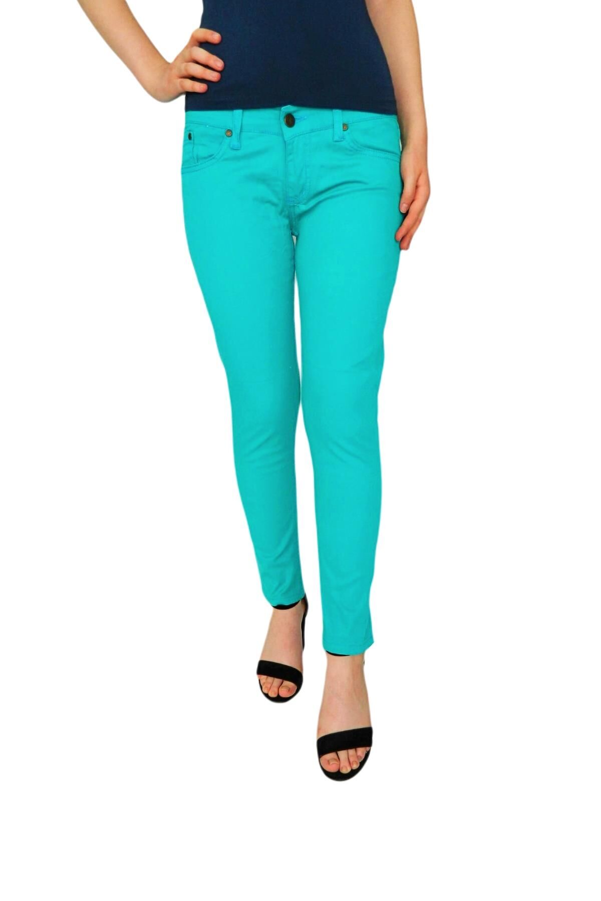Kadın Düşük Bel Kanvas Pantolon BGL-ST01593 YEŞİL - 29/32