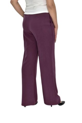 Kadın Lastikli Bol Pantolon BGL-ST04637 MÜRDÜM - M