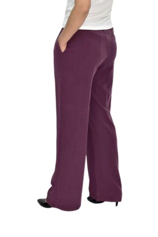 Kadın Lastikli Bol Pantolon BGL-ST04637 MÜRDÜM - M
