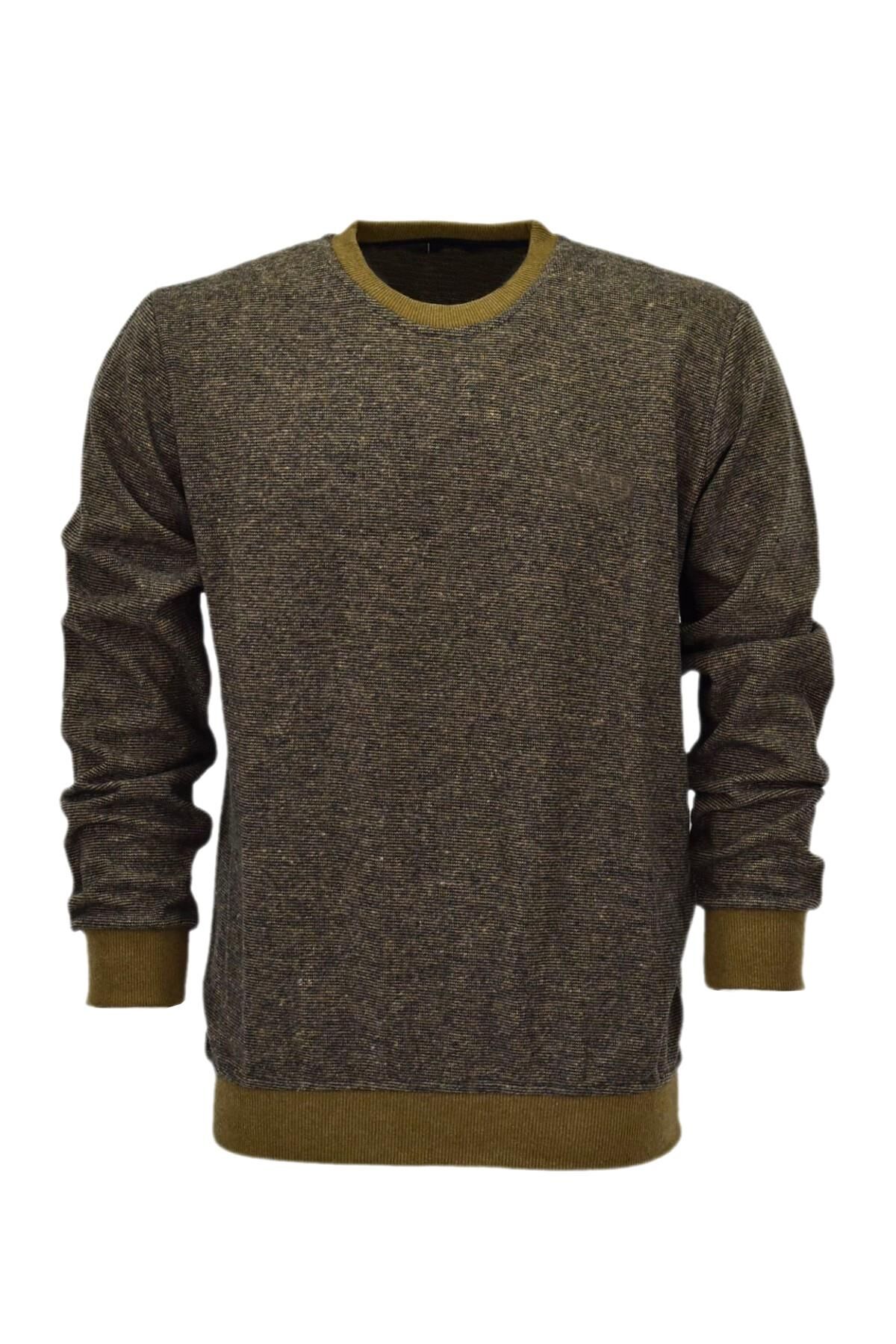 Erkek Sıfır Yaka Sweatshirt  2508 BGL-ST04027 CAMEL - 3XL