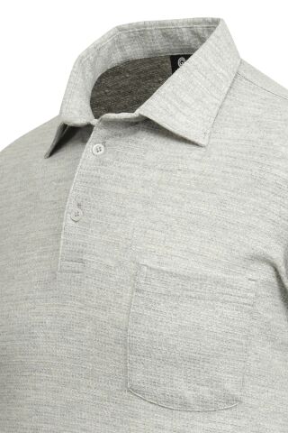 Erkek Gömlek Yaka Cepli Klasik Kalıp Sweatshirt 5304 BGL-ST05540 GRİ - M