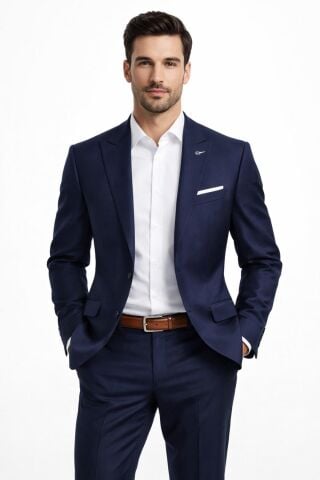 Erkek Silim Fit Yelekli Çift Yırtmaçlı Takım Elbise BGL-ST05327