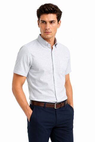 Erkek Pıtırcık Desen Klasik Tek Cepli Uzun Kol Gömlek BGL-ST05571 YEŞİL - S