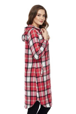 Kadın Oduncu Kapüşonlu Gömlek Tunik BGL-ST02455 NAR - 46
