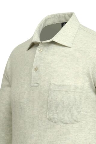 Erkek Gömlek Yaka Cepli Klasik Kalıp Sweatshirt 5304 BGL-ST05540 YEŞİL - M
