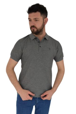 Erkek Polo Yaka Tişört Waffle BGL-ST01941 ANTRASİT - M