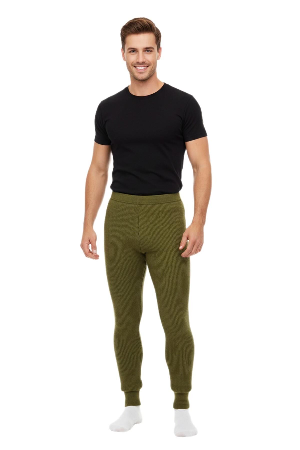 Erkek Triko Örme Tayt BGL-ST02639 HAKİ - L/XL