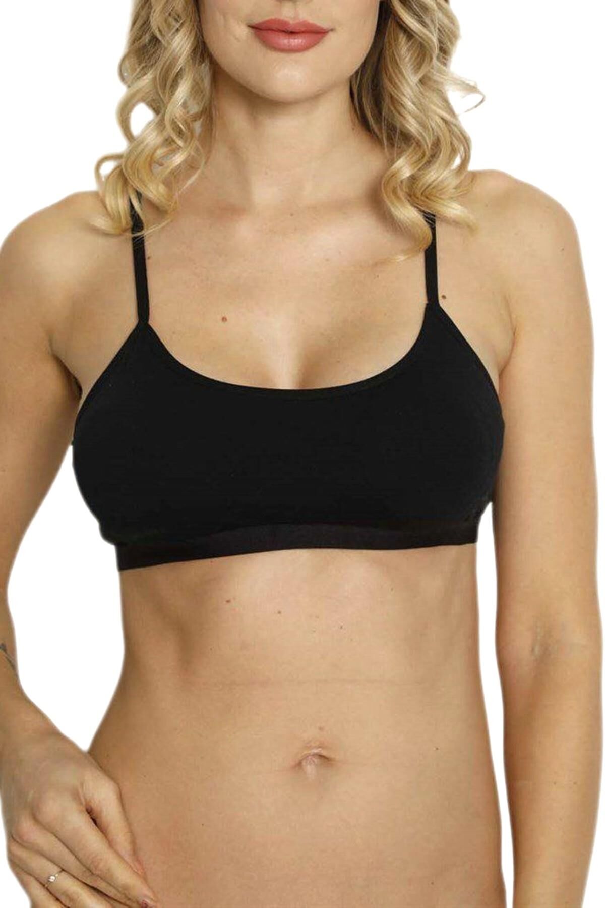 Kadın İp Askılı Pedli Büstiyer BGL-ST03950 SİYAH - 105