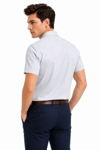 Erkek Pıtırcık Desen Klasik Tek Cepli Uzun Kol Gömlek BGL-ST05571 YEŞİL - 2XL