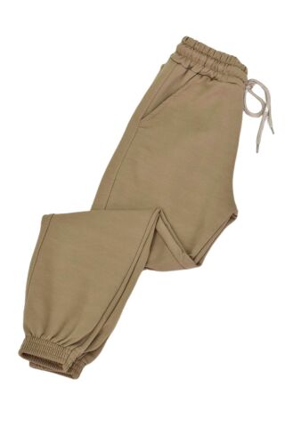 Bej Rengi Bel Paça Lastikli Kız Erkek Çocuk Eşofman Altı BGL-ST04723 BEJ - 7 YAŞ