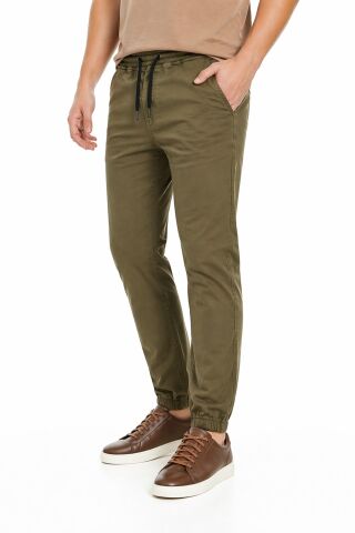 Erkek Kanvas Bel Ve Paça Lastikli Pantolon BGL-ST05345 HAKİ - L
