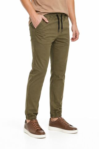 Erkek Kanvas Bel Ve Paça Lastikli Pantolon BGL-ST05345 HAKİ - L