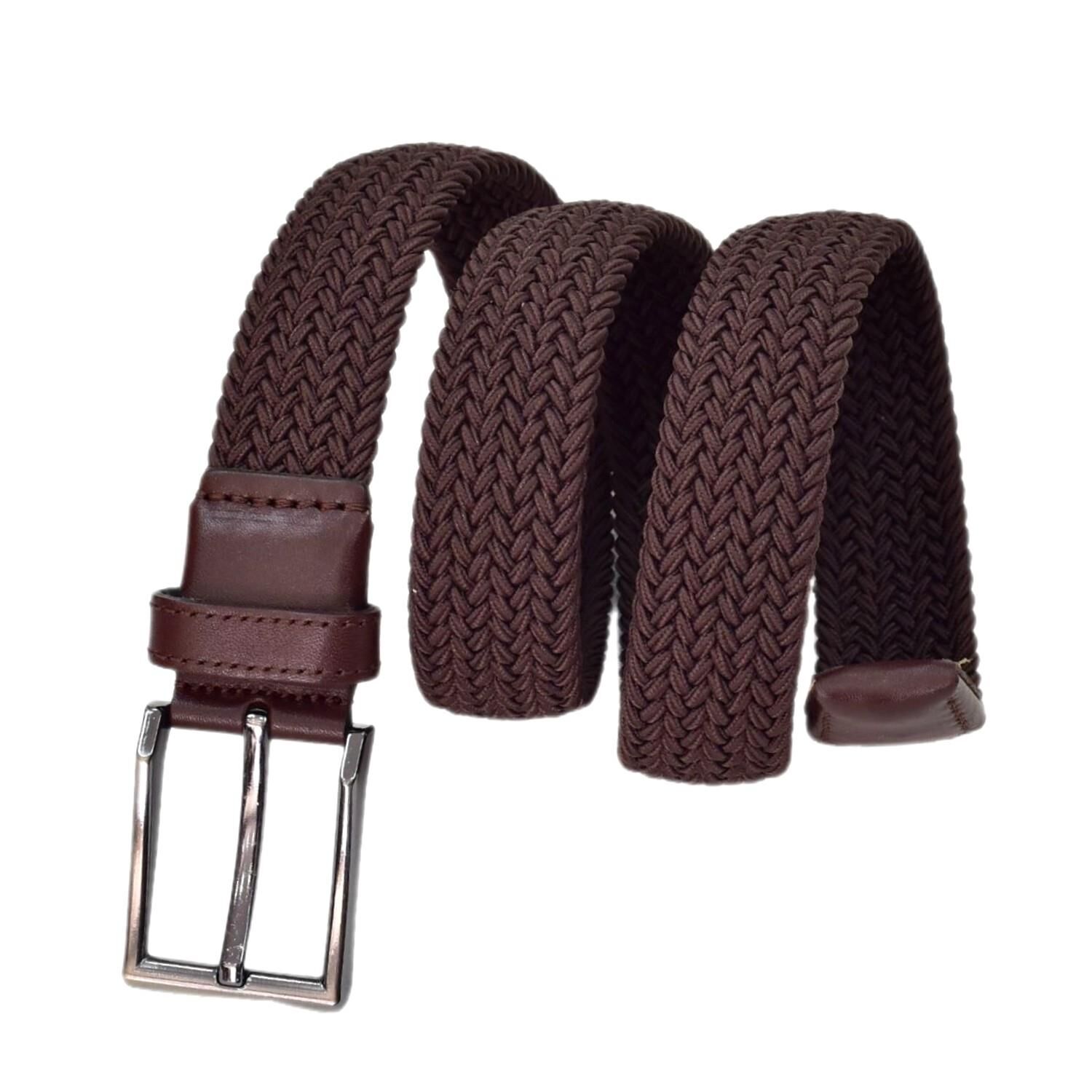 Erkek Dokuma Örgülü Kemer Elastik, Streç Özellikli BGL-ST04588 KAHVE - 120 CM