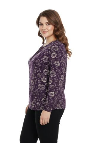 Kadın Yumoş Yaka Bağcıklı Modelli Bluz BGL-ST05137 MÜRDÜM - M
