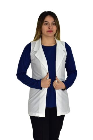 Kadın Krem Renği Krep Yelek RY-16720 KREM - 38