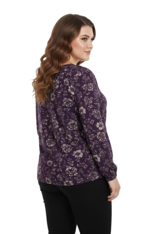 Kadın Yumoş Yaka Bağcıklı Modelli Bluz BGL-ST05137 MÜRDÜM - L