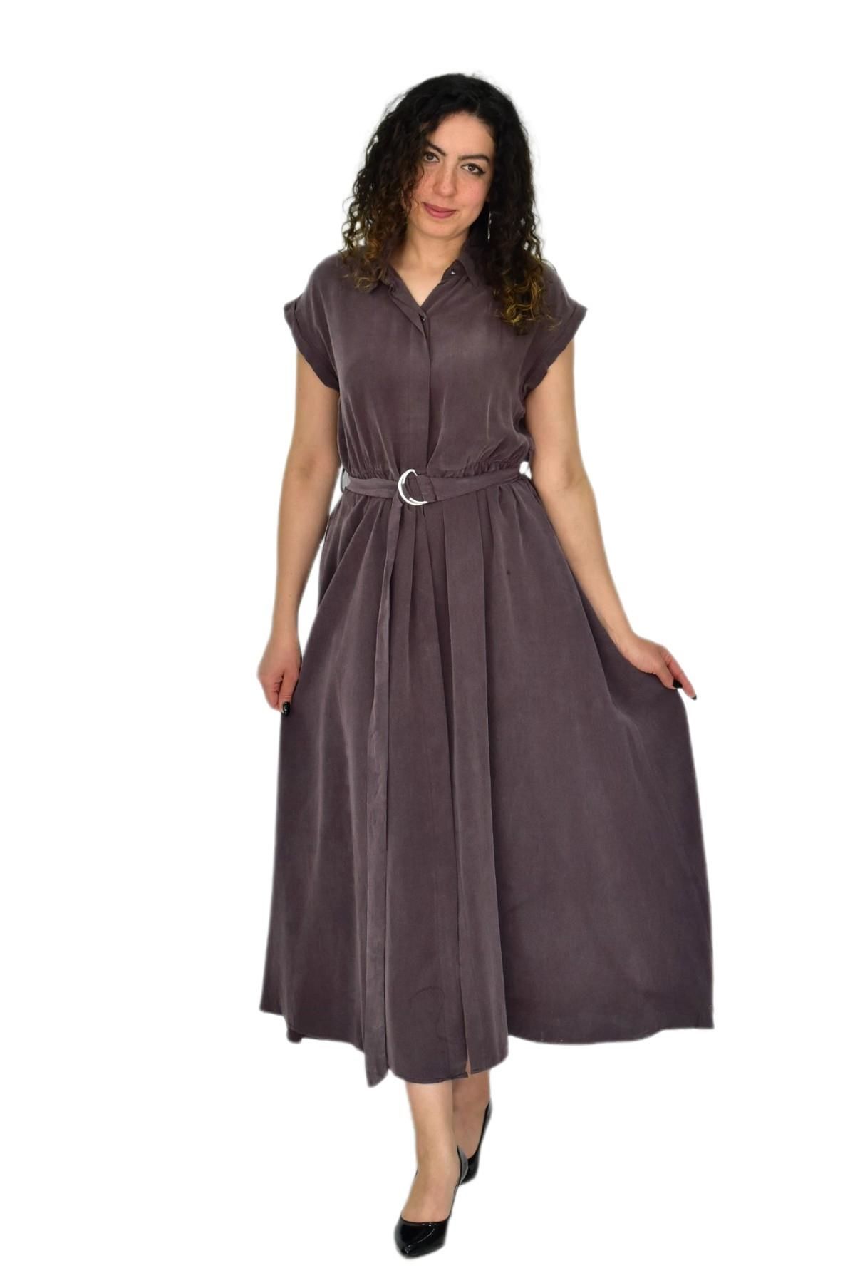 Kadın Beli Kemerli Elbise BGL-ST04639