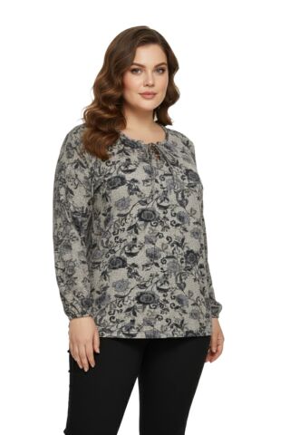 Kadın Yumoş Yaka Bağcıklı Modelli Bluz BGL-ST05138 BEJ - M