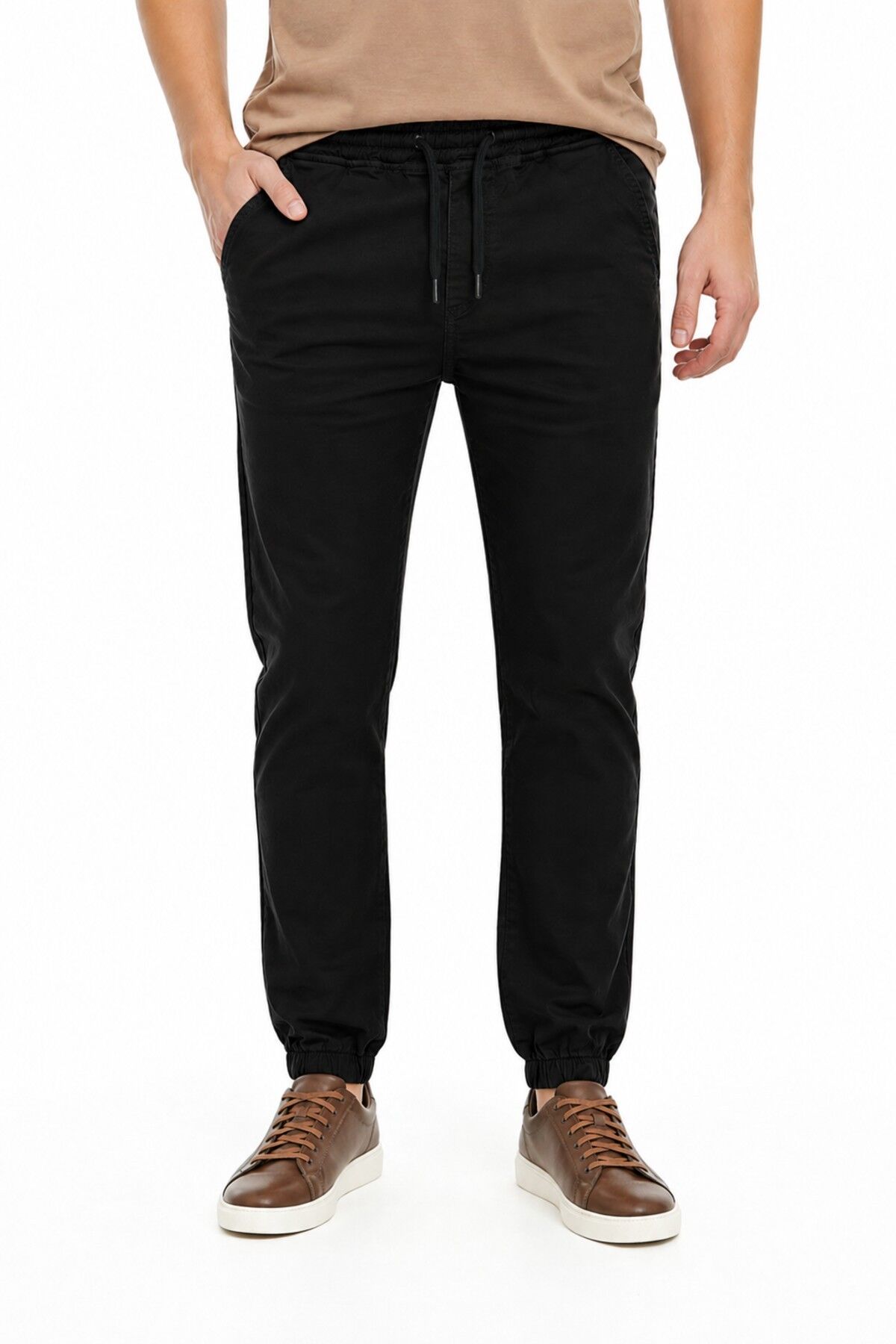 Erkek Kanvas Bel Ve Paça Lastikli Pantolon BGL-ST05345 SİYAH - 2XL