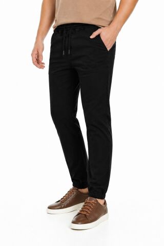 Erkek Kanvas Bel Ve Paça Lastikli Pantolon BGL-ST05345 SİYAH - 2XL