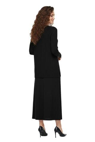 Kadın Merserize Kazak Etek Takım 140286 BGL-ST04077 SİYAH - S/M
