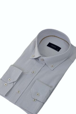 Erkek Klasik Uzun Kol Çizğili Gömlek BGL-ST03511 BEJ - M