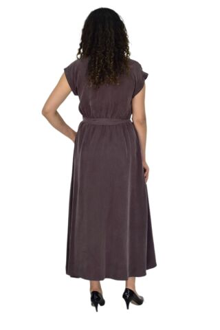 Kadın Beli Kemerli Elbise BGL-ST04639 KAHVE - M