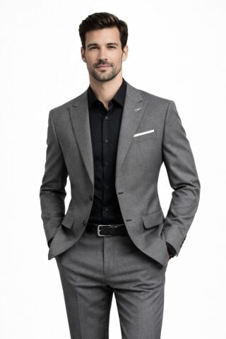 Erkek Silim Fit Yelekli Çift Yırtmaçlı Takım Elbise BGL-ST05328