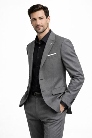 Erkek Silim Fit Yelekli Çift Yırtmaçlı Takım Elbise BGL-ST05328