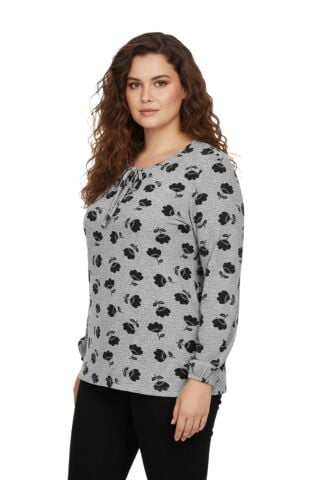 Kadın Yumoş Yaka Bağcıklı Modelli Bluz BGL-ST05139