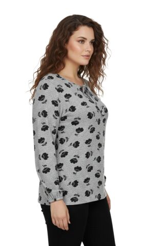 Kadın Yumoş Yaka Bağcıklı Modelli Bluz BGL-ST05139