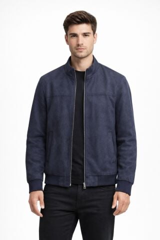 Erkek Regular Fit Mevsimlik Hakim Yaka Süet Spor Mont BGL-ST05333