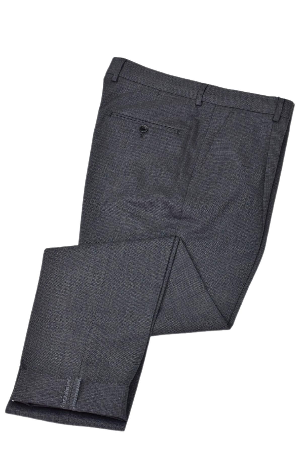 Erkek Pileli Klasik  Kumaş Pantolon P1182 BGL-ST04763 FÜME - 54