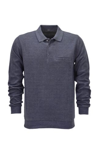Erkek Polo Yaka Cepli Sweatshirt  6857 BGL-ST04024 SİYAH - XL