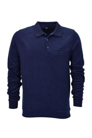 Erkek Polo Yaka Cepli Sweatshirt  6857 BGL-ST04024 SİYAH - XL