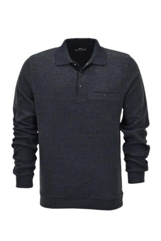 Erkek Polo Yaka Cepli Sweatshirt  6857 BGL-ST04024 SİYAH - XL