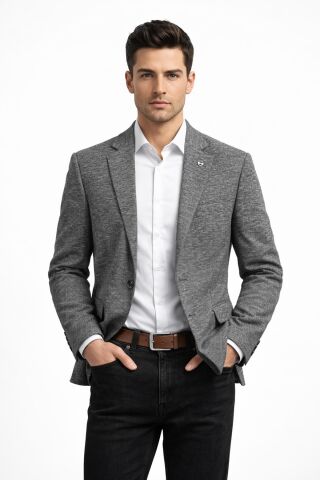 Erkek Tek Spor Ceket 4 Drop Çift Yırtmaçlı Mevsimlik BGL-ST05331